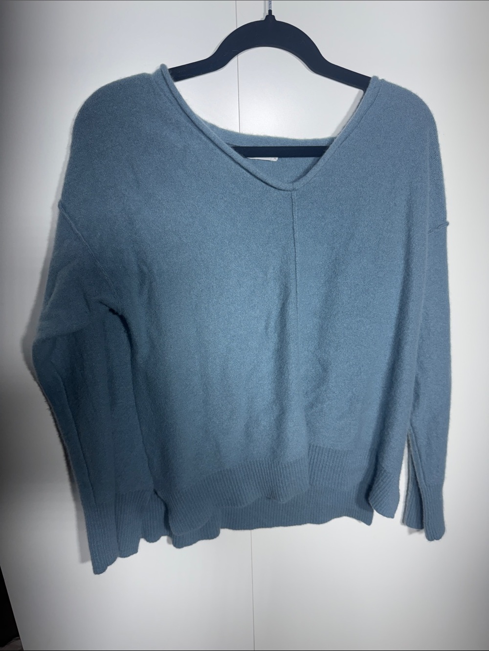 Everyday V-Neck Sweater in Dusty Blue